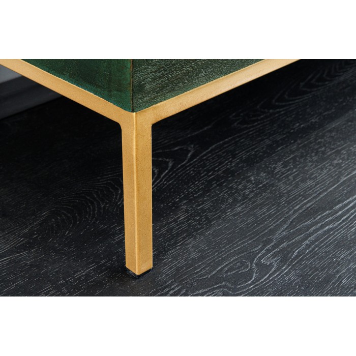 Buffet 175 cm 4 porte legno massiccio verde e dorato – Collezione TANJORE