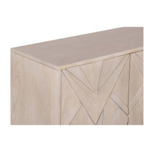 Buffet 170 cm 4 portes bois massif blanc vieilli et noir – Collection OSMOSE