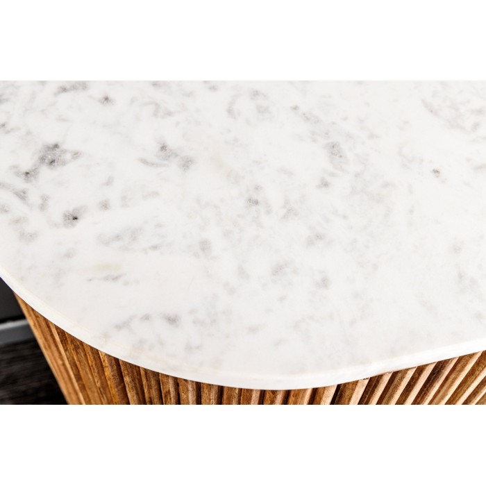 Buffet 105 cm 2 porte in legno massiccio, marmo bianco e dorato – Collezione YONA