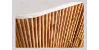 Buffet 70 cm 2 portes bois massif, marbre blanc et doré – Collection TRESCA