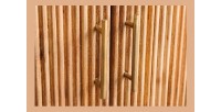Buffet 70 cm 2 portes bois massif, marbre blanc et doré – Collection TRESCA