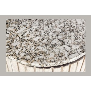 Buffet 170 cm 2 portes bois massif nervuré, pierre grise et noir – Collection NOARA