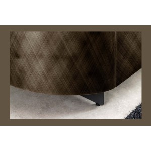Buffet 150 cm 3 portes 1 tiroir bronze et marbre blanc – Collection MILANO