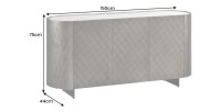 Buffet 150 cm 3 portes 1 tiroir gris et marbre blanc – Collection MILANO