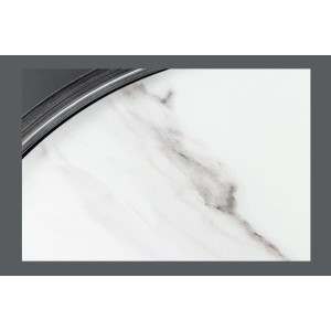 Buffet 150 cm 3 portes 1 tiroir gris et marbre blanc – Collection MILANO