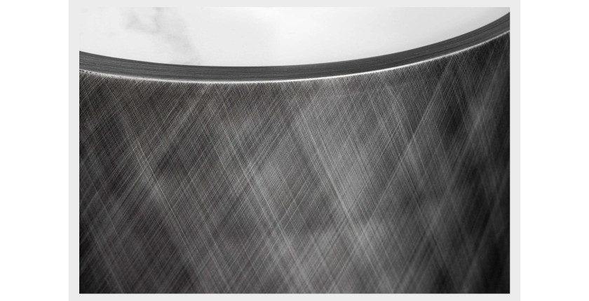 Buffet 150 cm 3 portes 1 tiroir gris et marbre blanc – Collection MILANO