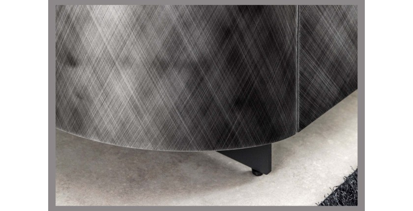 Buffet 150 cm 3 portes 1 tiroir gris et marbre blanc – Collection MILANO