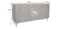 Buffet 140 cm 3 portes bois noir et doré – Collection SOLARIS