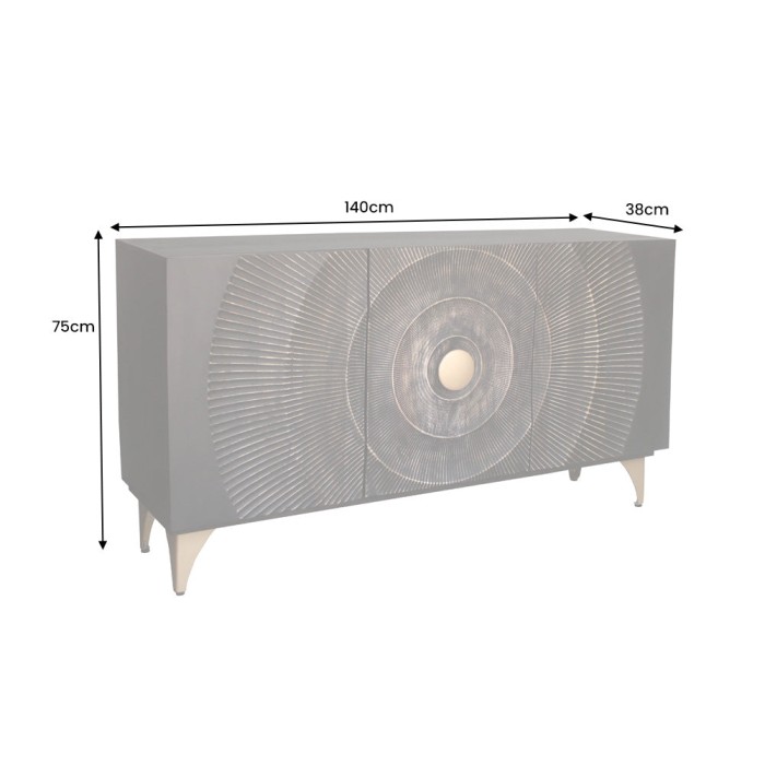 Buffet 140 cm 3 porte legno nero e dorato – Collezione SOLARIS