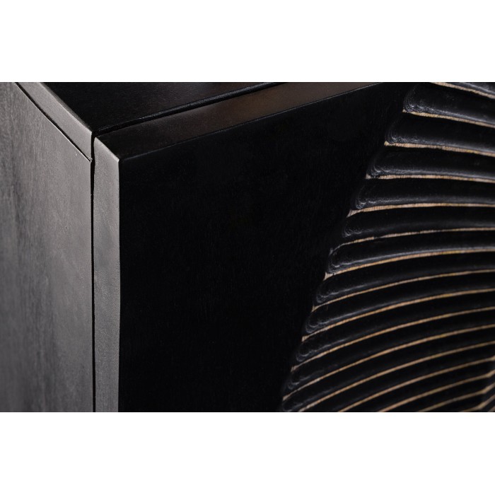 Buffet 140 cm 3 porte legno nero e dorato – Collezione SOLARIS