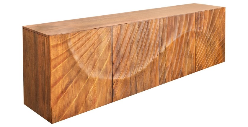 Buffet 180 cm 4 portes bois sculpté naturel – Collection SILVA