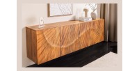 Buffet 180 cm 4 portes bois sculpté naturel – Collection SILVA