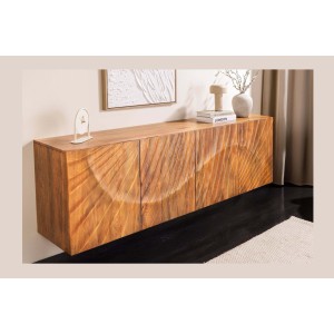 Buffet 180 cm 4 portes bois sculpté naturel – Collection SILVA