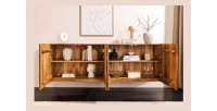 Buffet 180 cm 4 portes bois sculpté naturel – Collection SILVA