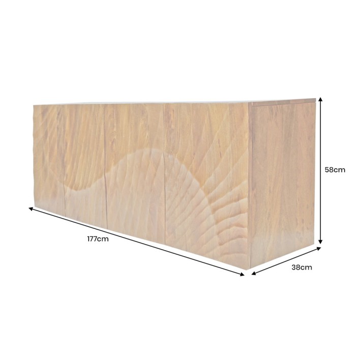 Buffet 180 cm 4 porte legno scolpito naturale – Collezione SILVA