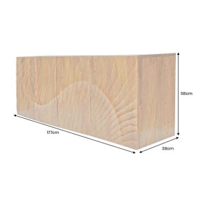 Buffet 180 cm 4 portes bois sculpté naturel – Collection SILVA