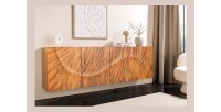 Buffet 180 cm 4 portes bois sculpté naturel – Collection SILVA