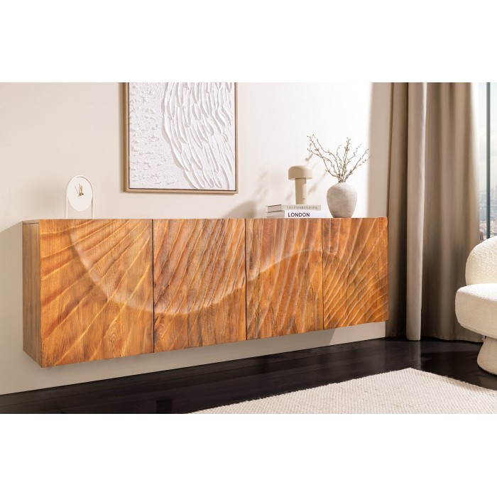 Buffet 180 cm 4 porte legno scolpito naturale – Collezione SILVA