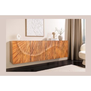 Buffet 180 cm 4 portes bois sculpté naturel – Collection SILVA