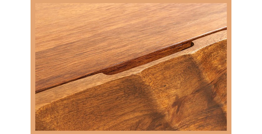 Buffet 180 cm 4 portes bois sculpté naturel – Collection SILVA