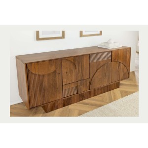 Buffet 170 cm 4 portes bois sculpté fumé – Collection ORINO