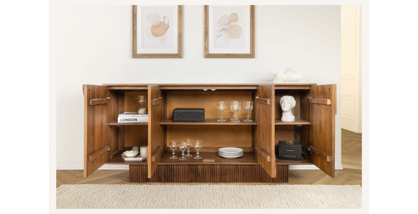 Buffet 170 cm 4 portes bois sculpté fumé – Collection ORINO