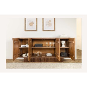 Buffet 170 cm 4 portes bois sculpté fumé – Collection ORINO