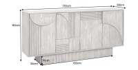 Buffet 170 cm 4 portes bois sculpté fumé – Collection ORINO