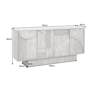 Buffet 170 cm 4 portes bois sculpté fumé – Collection ORINO