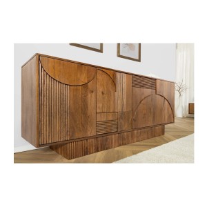 Buffet 170 cm 4 portes bois sculpté fumé – Collection ORINO