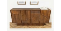 Buffet 170 cm 4 portes bois sculpté fumé – Collection ORINO