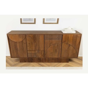 Buffet 170 cm 4 portes bois sculpté fumé – Collection ORINO