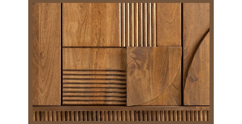 Buffet 170 cm 4 portes bois sculpté fumé – Collection ORINO