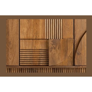 Buffet 170 cm 4 portes bois sculpté fumé – Collection ORINO