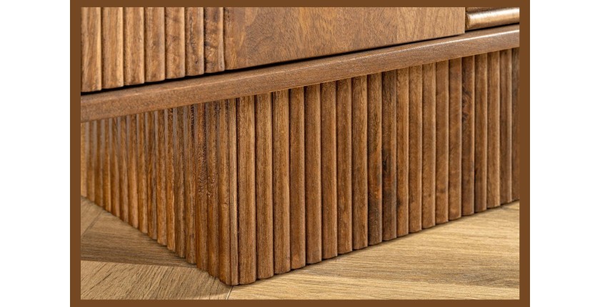 Buffet 170 cm 4 portes bois sculpté fumé – Collection ORINO