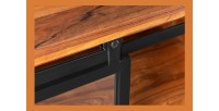Meuble TV 160 cm bois massif acacia et métal noir – Collection LUMBER