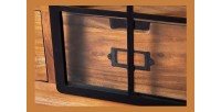 Meuble TV 160 cm bois massif acacia et métal noir – Collection LUMBER
