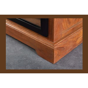 Meuble TV 160 cm bois massif acacia et métal noir – Collection LUMBER