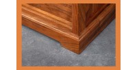 Buffet 150 cm 2 portes 6 tiroirs bois massif acacia et métal noir – Collection LUMBER