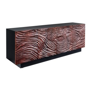Buffet 175 cm 4 portes bois massif acacia noir et noyer foncé – Collection GAÏAmarkdownCopier le code