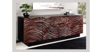 Buffet 175 cm 4 portes bois massif acacia noir et noyer foncé – Collection GAÏAmarkdownCopier le code