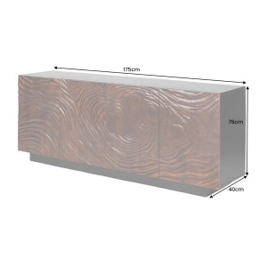 Buffet 175 cm 4 portes bois massif acacia noir et noyer foncé – Collection GAÏAmarkdownCopier le code