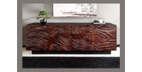 Buffet 175 cm 4 portes bois massif acacia noir et noyer foncé – Collection GAÏAmarkdownCopier le code