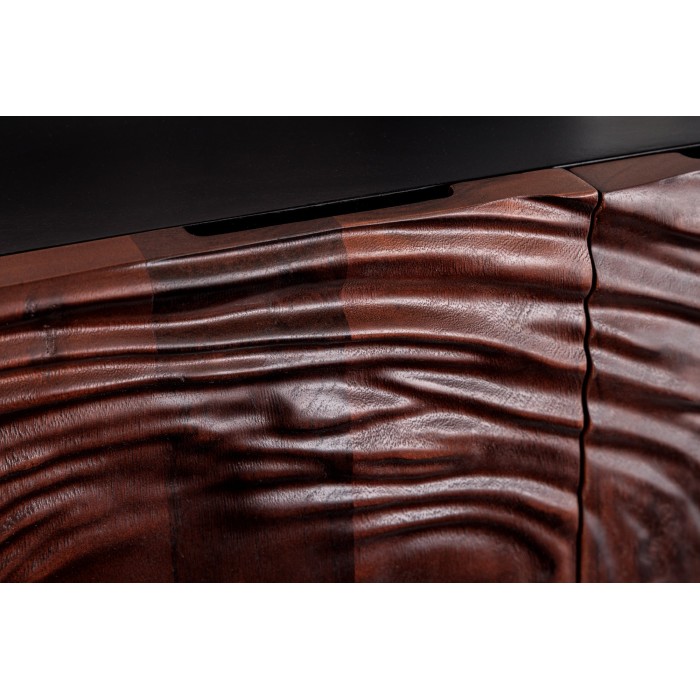 Buffet 175 cm 4 porte legno massiccio acacia nero e noce scuro – Collezione GAÏA
