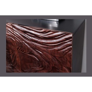 Buffet 175 cm 4 portes bois massif acacia noir et noyer foncé – Collection GAÏAmarkdownCopier le code