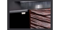 Buffet 175 cm 4 portes bois massif acacia noir et noyer foncé – Collection GAÏAmarkdownCopier le code