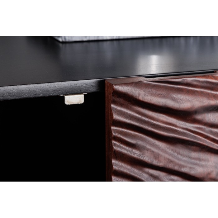 Buffet 175 cm 4 porte legno massiccio acacia nero e noce scuro – Collezione GAÏA
