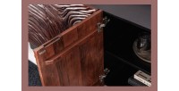 Buffet 175 cm 4 portes bois massif acacia noir et noyer foncé – Collection GAÏAmarkdownCopier le code