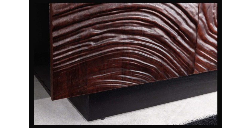 Buffet 175 cm 4 portes bois massif acacia noir et noyer foncé – Collection GAÏAmarkdownCopier le code
