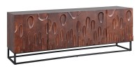 Buffet 175 cm 4 portes bois massif acacia noyer foncé – Collection ORIGIN